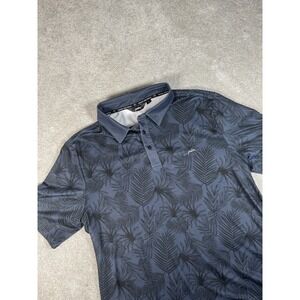Palm Performance Polo Men‎ XL Blue Black Performance Golf Palms All Over print
